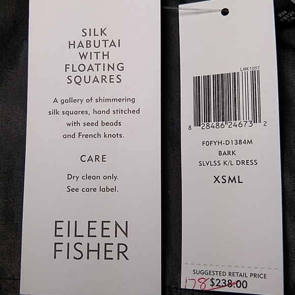 Eileen Fisher Silk Dress Habutai Squares - Picture 7 of 8